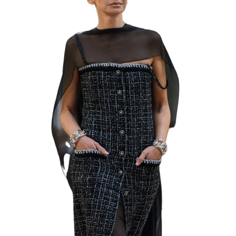 CHANEL 25S Spring Summer Collection Slip Dresses Women's Black-1