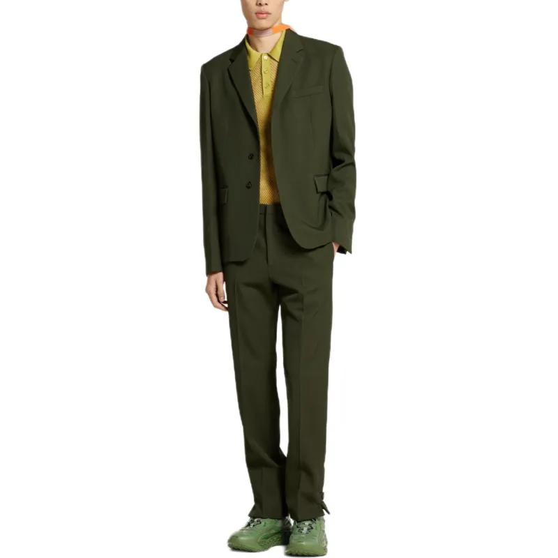 GUCCI SS25 Casual Pants Men's Forest Green-3