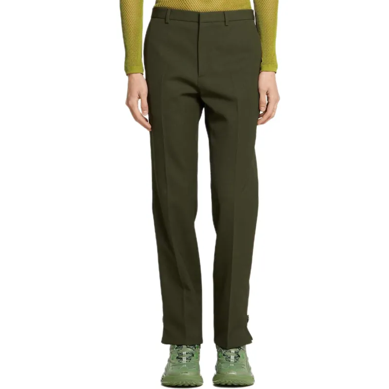 GUCCI SS25 Casual Pants Men's Forest Green-1
