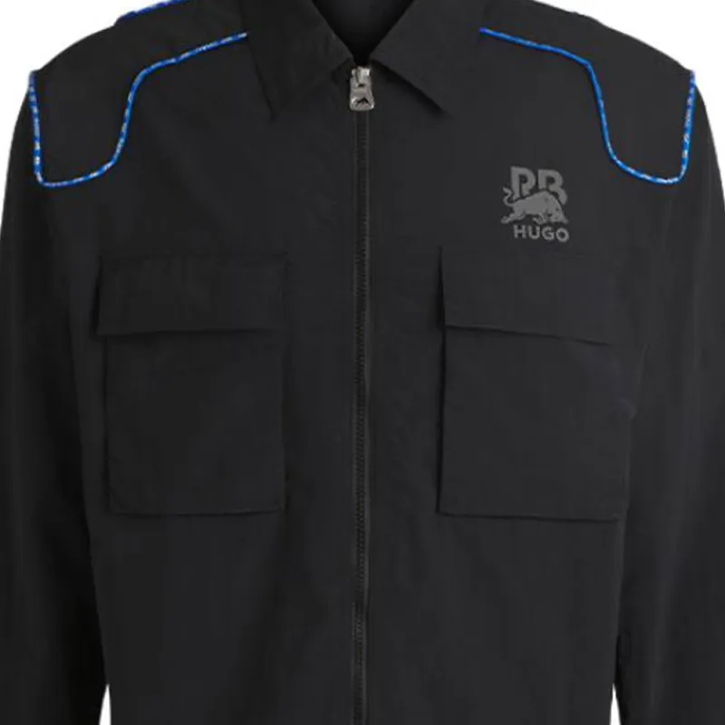 Hugo X Red Bull Carbon Stealth logo Overshirt-4