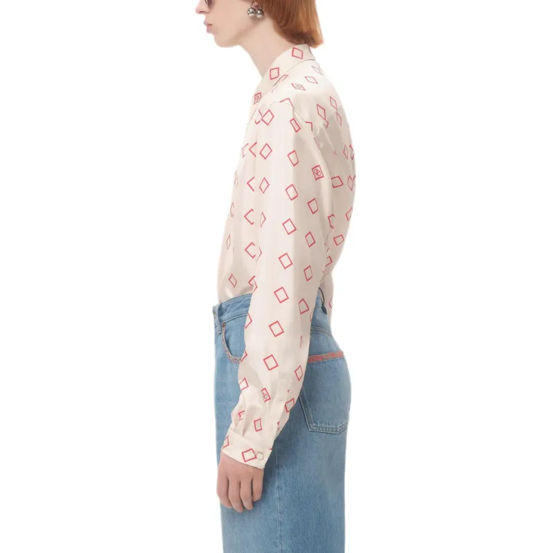 Valentino Opticool print Silk Shirt-3