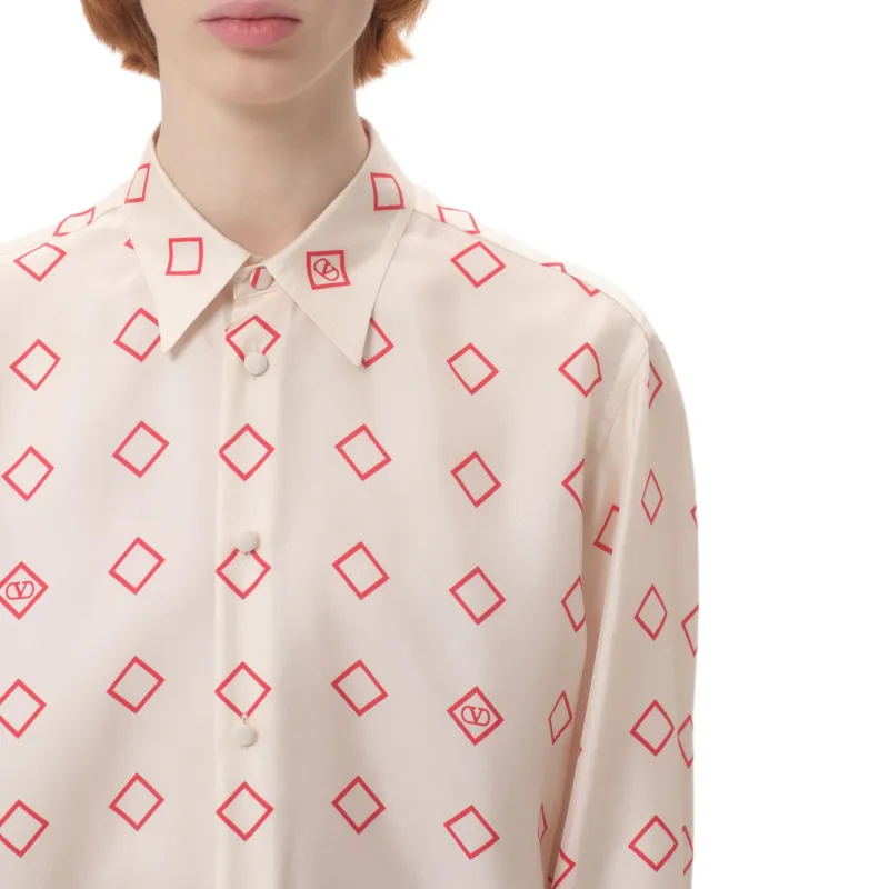 Valentino Opticool print Silk Shirt-7