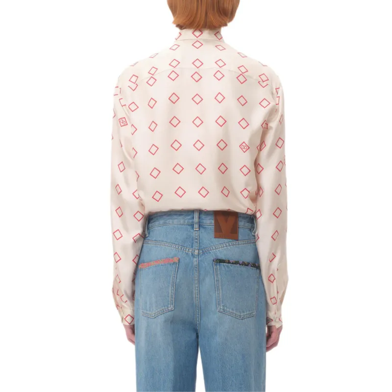 Valentino Opticool print Silk Shirt-2