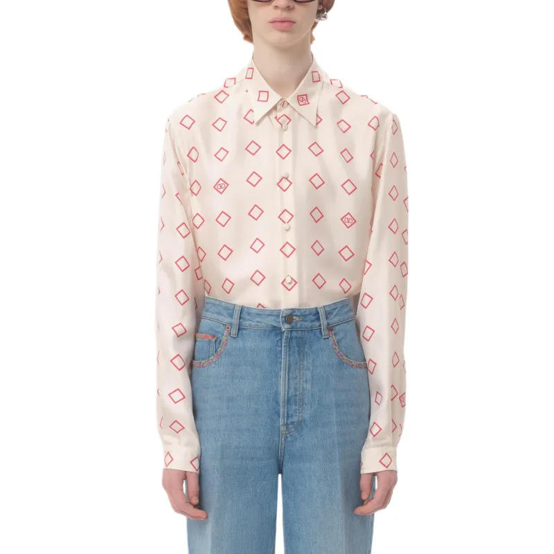Valentino Opticool print Silk Shirt-1