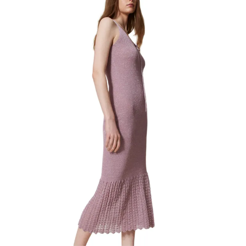 TWINSET MILANO SS25 Sleeveless Dress Women's Purple-2