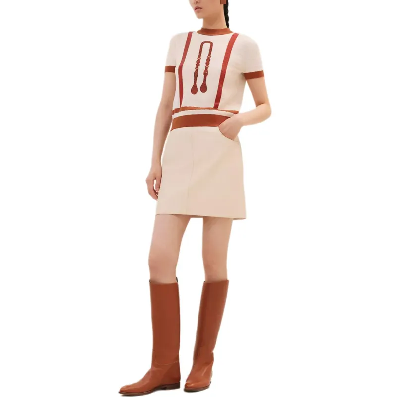 HERMES T Shirts Women's Beige-1