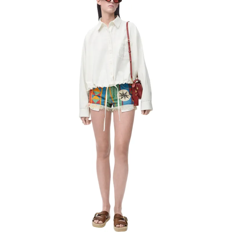 LOEWE Paula's Ibiza Denim Shorts Women's Multicolor-1