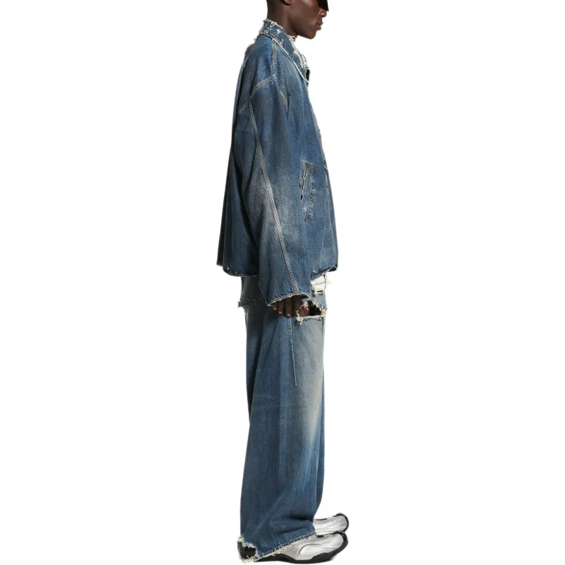 Balenciaga Jackets & Coats Regular Fit Men's Blue-4