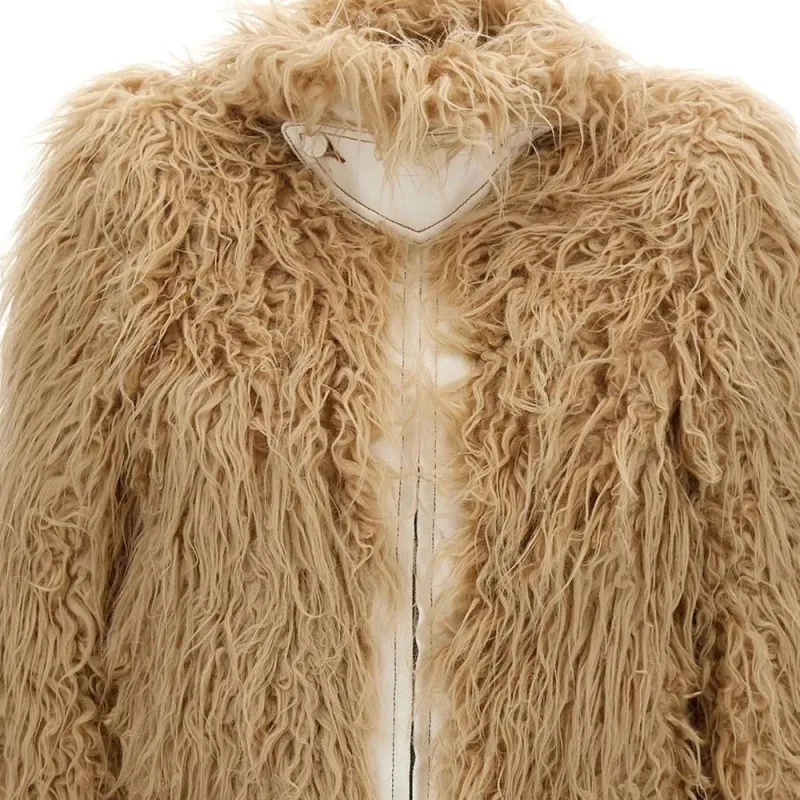 DRIES VAN NOTEN High Neck Vangel Faux Shearling Jacket-2