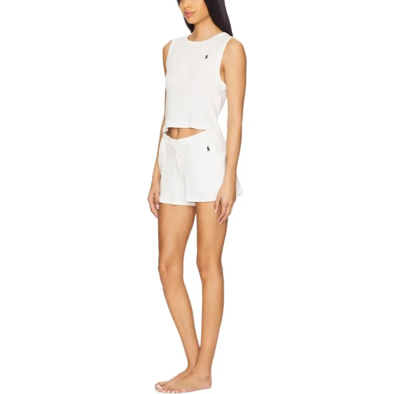Polo Ralph Lauren SS25 Pajama Set Women's Ivory White-1