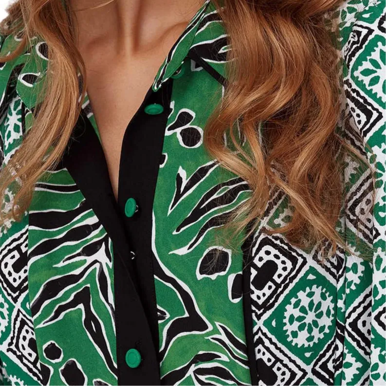 Diane Von Furstenberg FW24 Long Sleeved Dress Women's Green-3