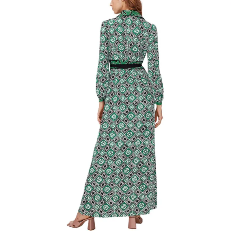 Diane Von Furstenberg FW24 Long Sleeved Dress Women's Green-2