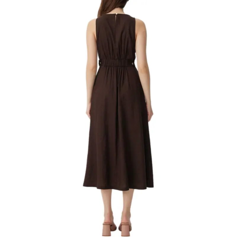 Diane Von Furstenberg SS25 Sleeveless Dress Women's Cocoa Brown-2