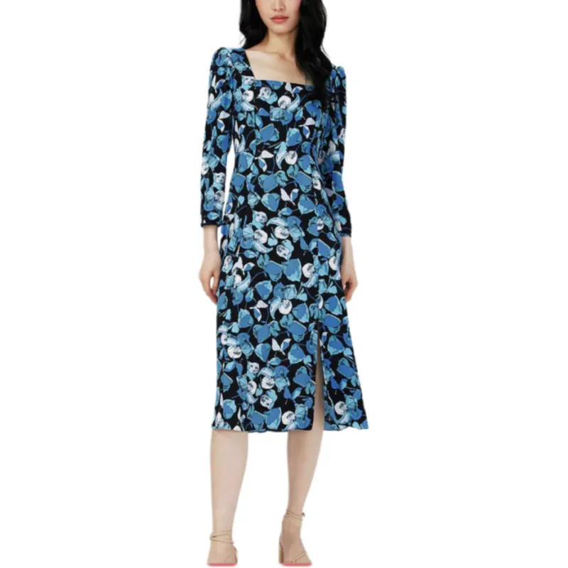 Diane Von Furstenberg Long Sleeved Dress Women's Sapphire Blue-1