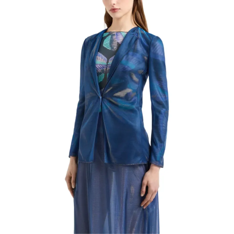 EMPORIO ARMANI Iridescent Knit fabric Blazer-1