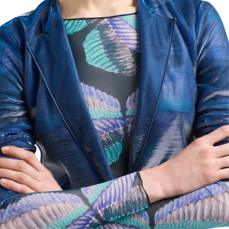 EMPORIO ARMANI Iridescent Knit fabric Blazer-3