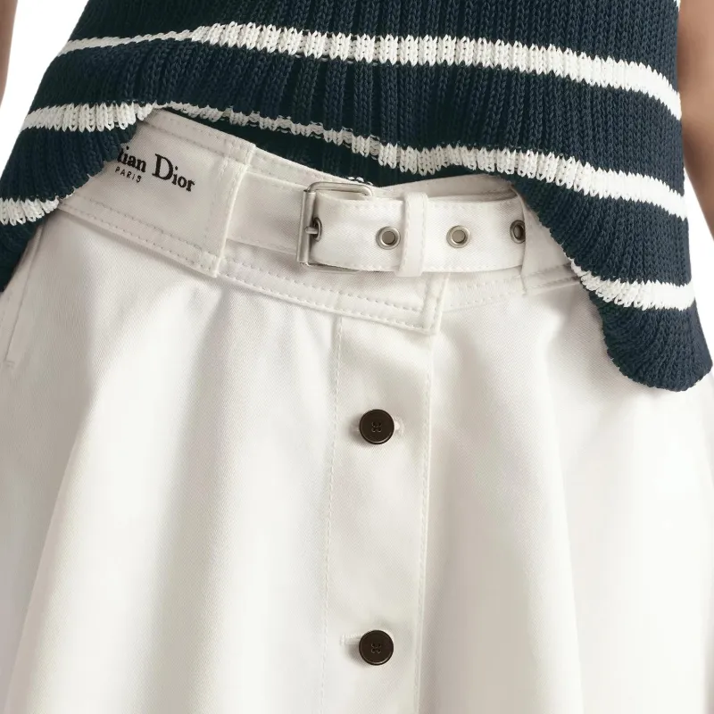 DIOR SS25 Casual Long Skirt Women's White-5