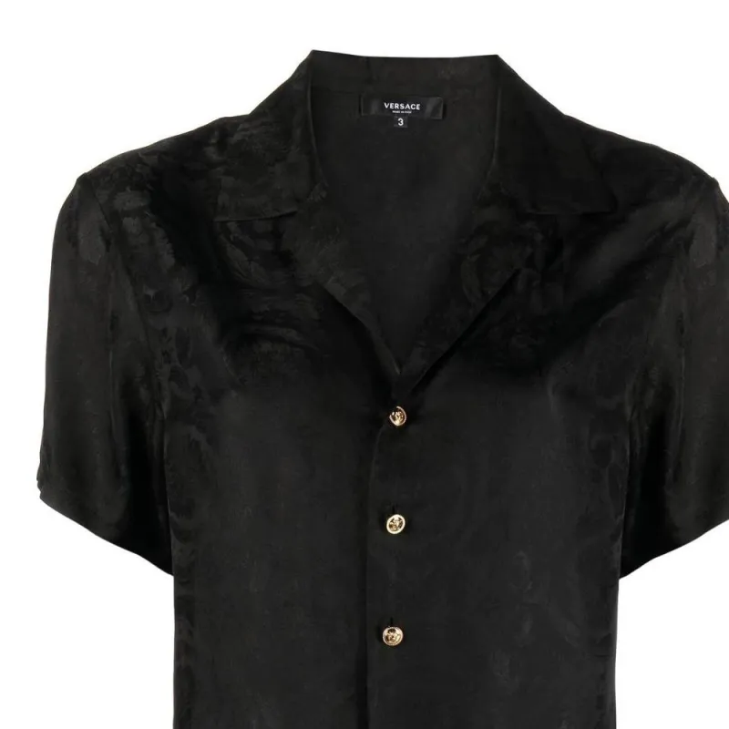 VERSACE Cropped Collared Button-Up Shirt-1