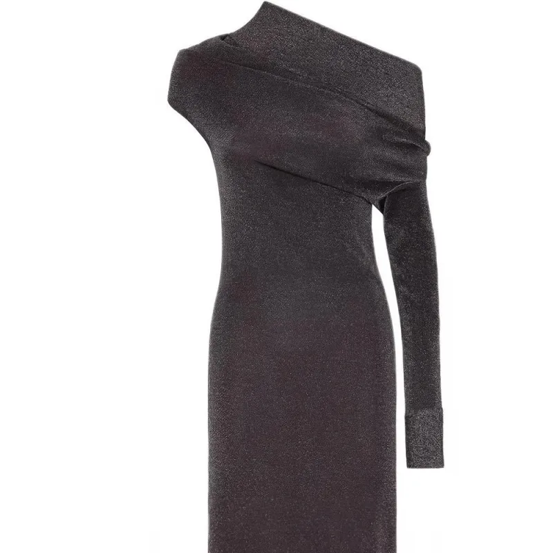 FENDI Draped Lurex Gown-4