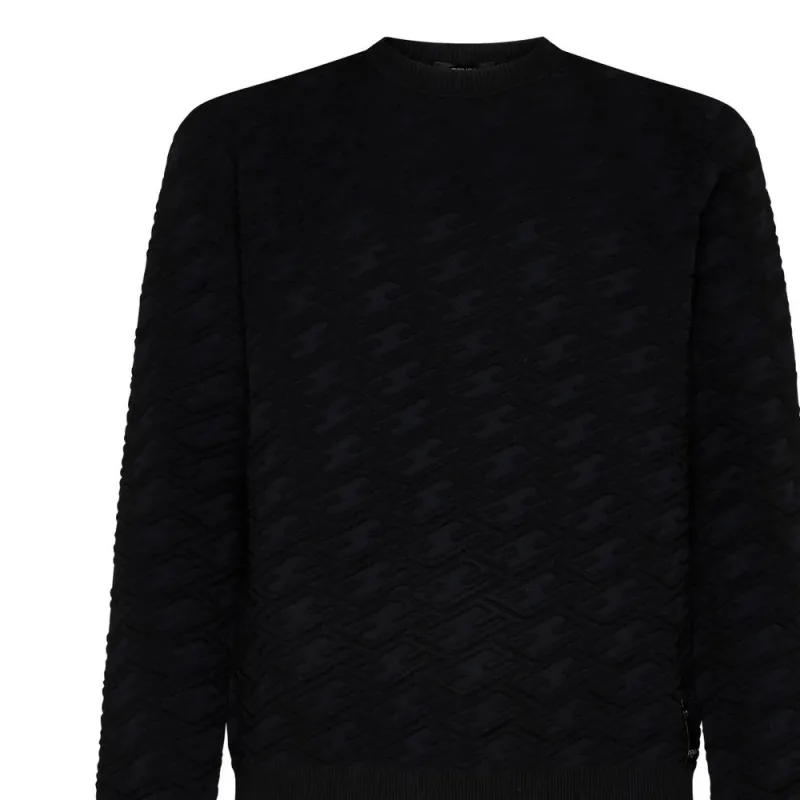FENDI Monogram Jacquard Crewneck Sweater-1