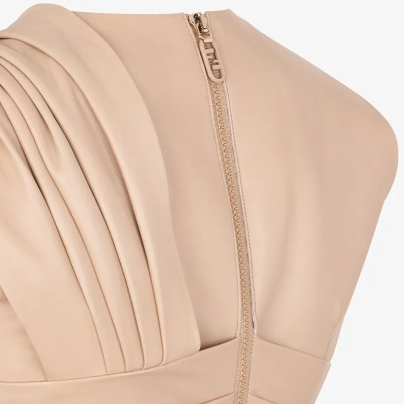 FENDI X Skims Leather Dress Ochre-2