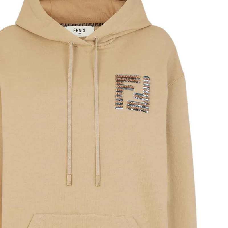 FENDI Sequinned-FF Hoodie-2
