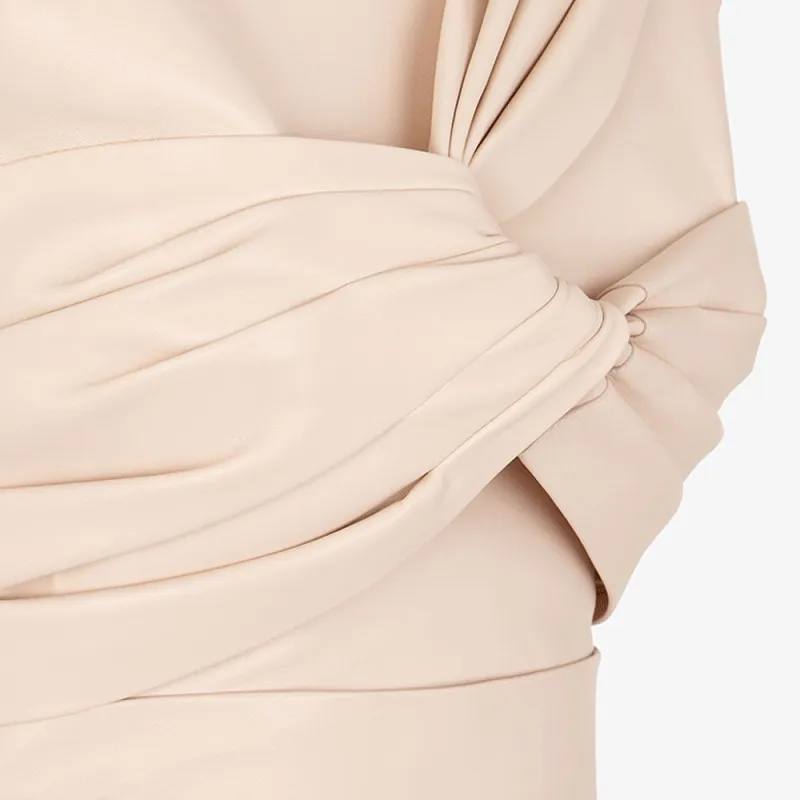 FENDI X Skims Leather Dress Sand-2