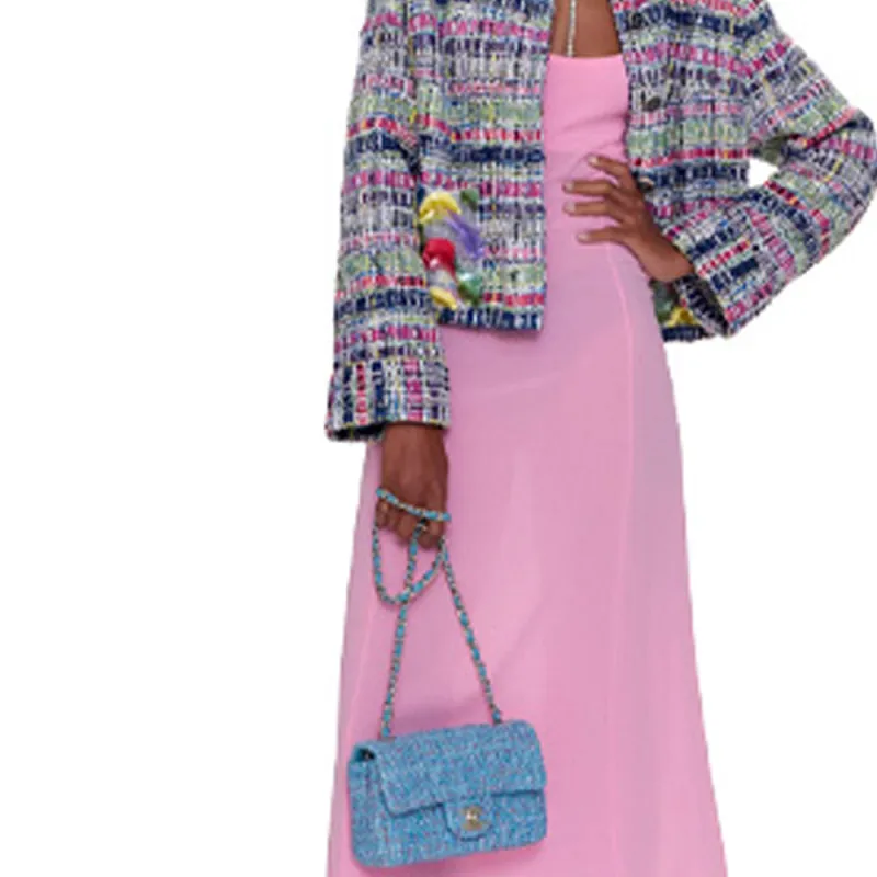 CHANEL Long-Sleeved Dresses Women's Pink-1