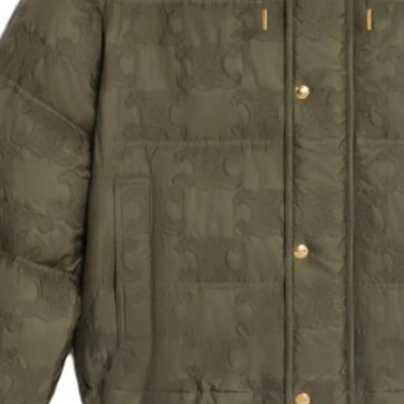 CELINE Cropped Triomphe Down Jacket In Lightweight Nylon-4