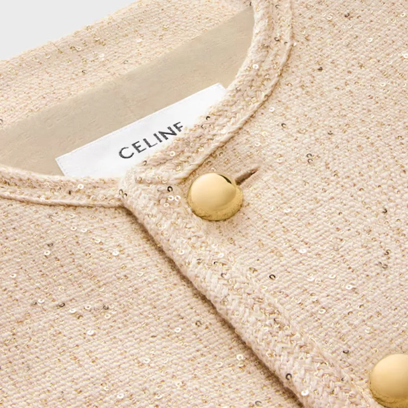 CELINE Chelsea Jacket In Sequin Silk Tweed-2