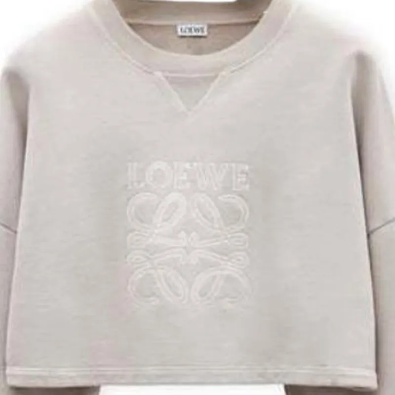 LOEWE Cropped Cotton Sweatshirt-2