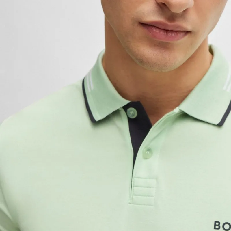 HUGO BOSS Paule 1 Stripe trim Polo Shirt-4