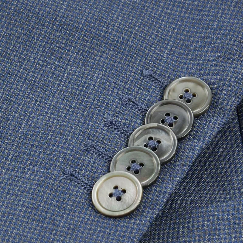 HUGO BOSS Slim-Fit Suit In Patterned Virgin Wool And Silk Business Suits Men's Blue-1