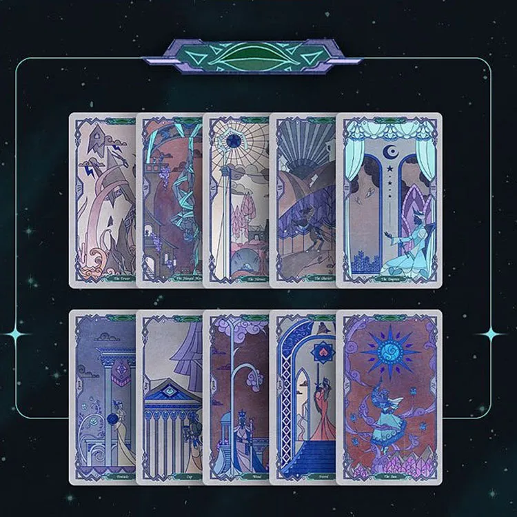 WohStudios Tarot Mercury Mirror Tarot Cards Distressed Mirror Collection, Weit Edition Board Games-2