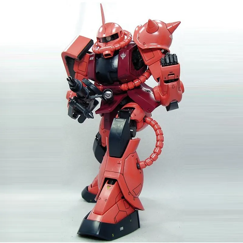 BANDAI PG 1/60 Zaku Red Zaku 2 Red Shaiya Custom Machine With LED Light Model Kits-1
