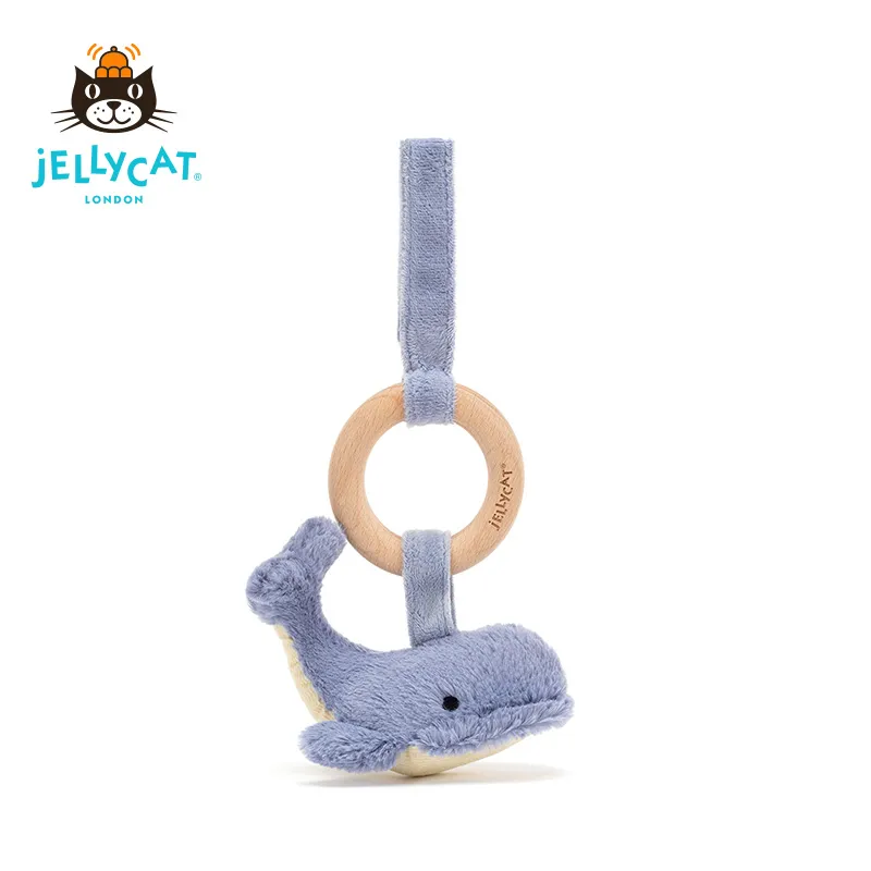 JELLYCAT Wilbur Whale Wooden Ring Toy-2