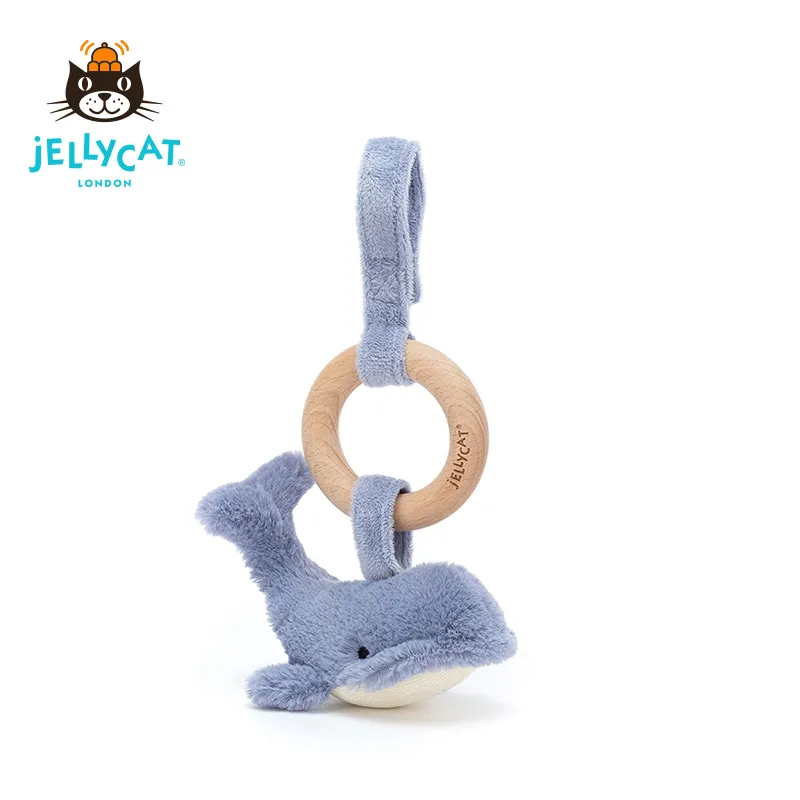 JELLYCAT Wilbur Whale Wooden Ring Toy-3