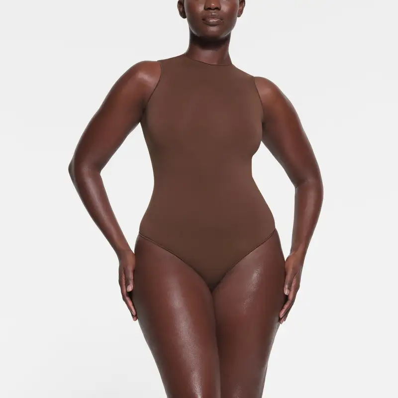 SKIMS ESSENTIAL CREW NECK SLEEVELESS BODYSUIT Jumpsuit Women's COCOA/Cocoa-1