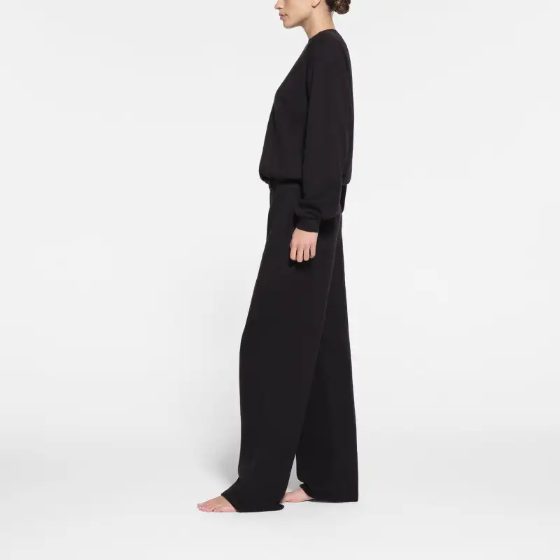 Skims COTTON FLEECE CLASSIC STRAIGHT LEG PANT Casual Pants Women's ONYX/Onyx-3