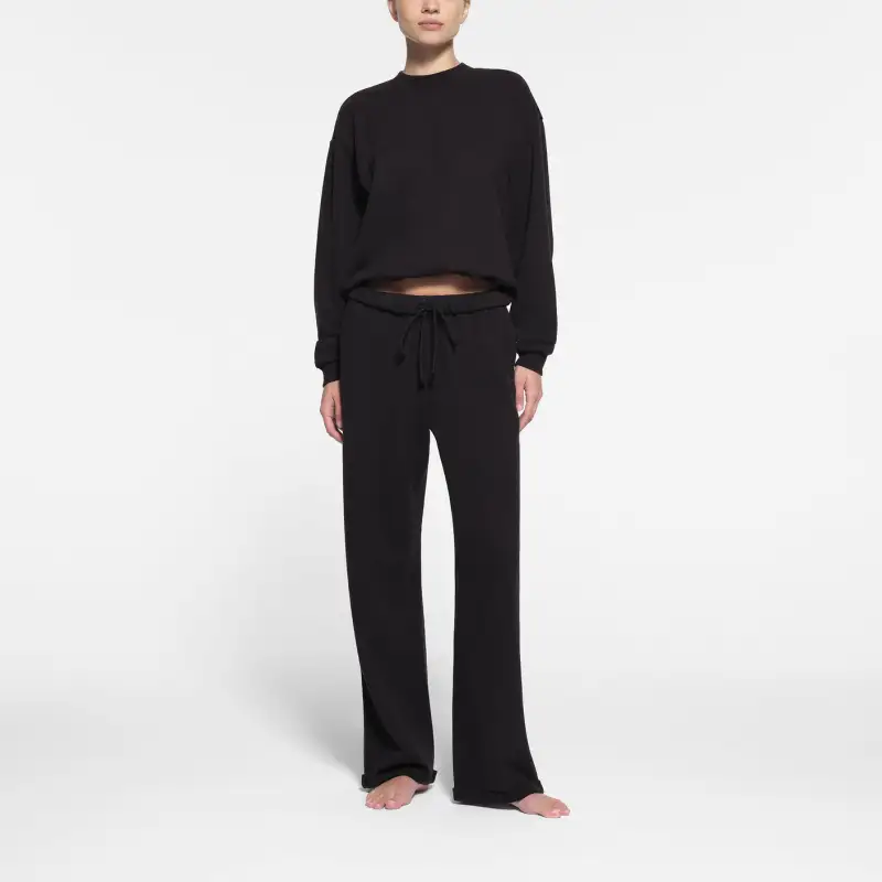 Skims COTTON FLEECE CLASSIC STRAIGHT LEG PANT Casual Pants Women's ONYX/Onyx-1