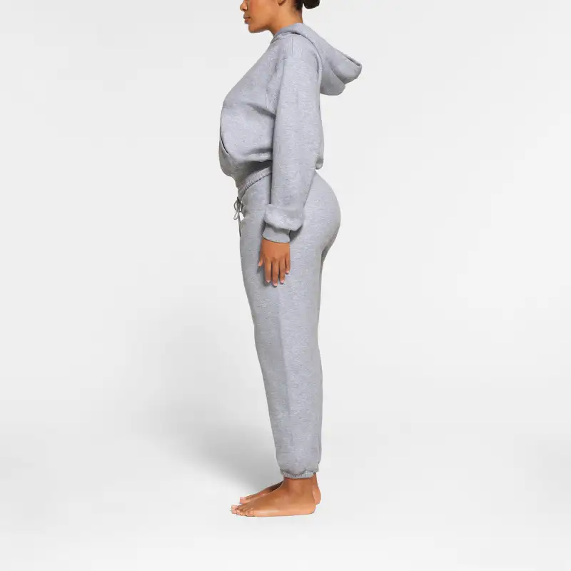 SKIMS COTTON FLEECE CLASSIC HOODIE Sweatshirt Women's Heather Grey/Stone Heather-3