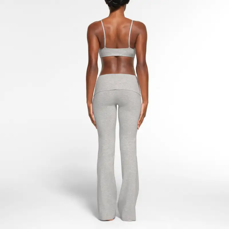 SKIMS COTTON JERSEY FOLDOVER PANT Casual Pants Women's LIGHT HEATHER GREY/Light Heather Gray-2