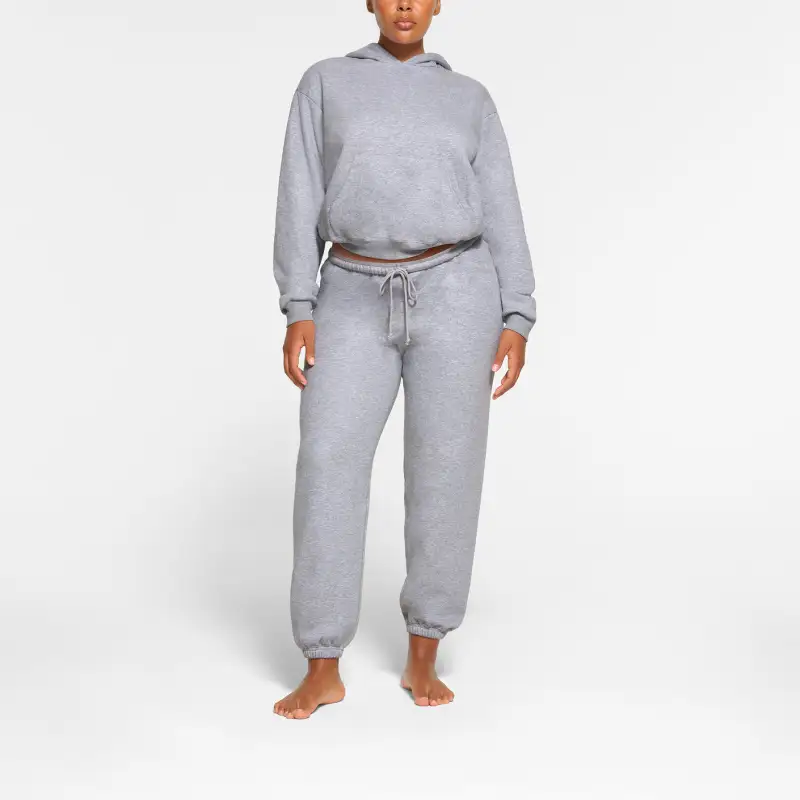 SKIMS COTTON FLEECE CLASSIC HOODIE Sweatshirt Women's Heather Grey/Stone Heather-1