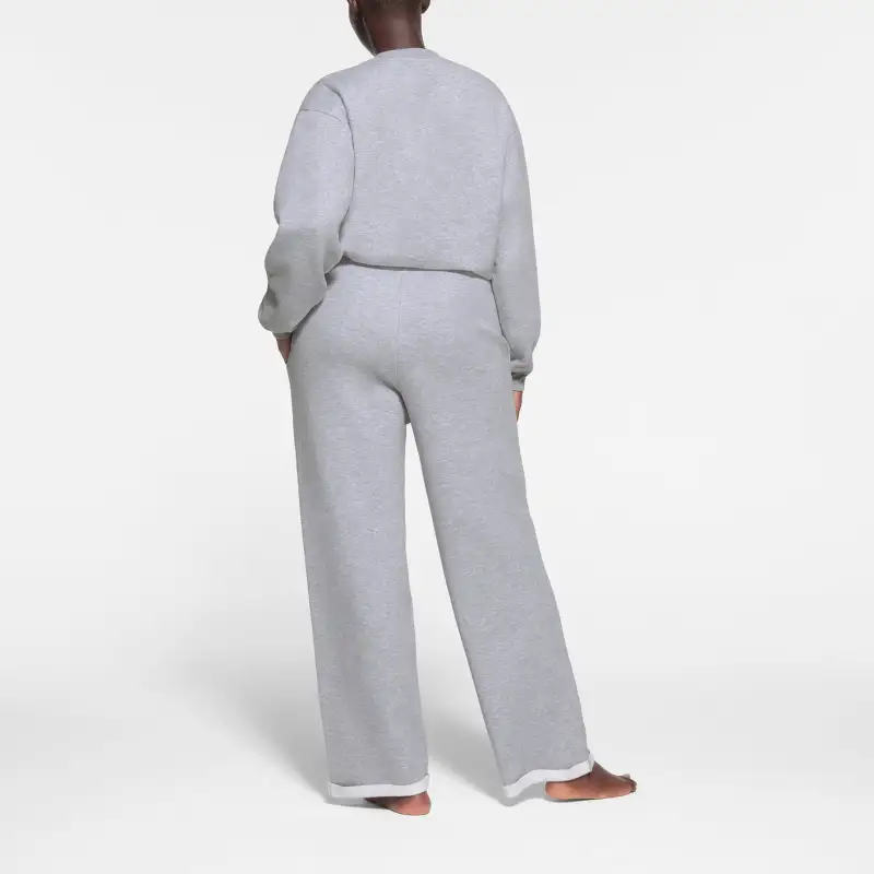 Skims COTTON FLEECE CLASSIC STRAIGHT LEG PANT Casual Pants Women's HEATHER GREY/Heather Gray-2