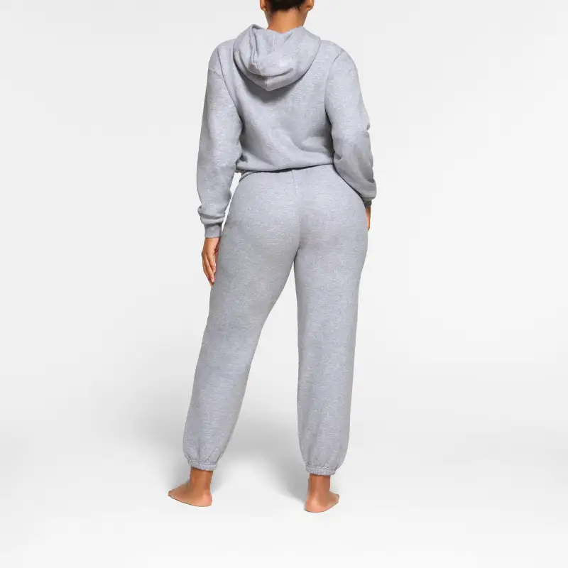 SKIMS COTTON FLEECE CLASSIC HOODIE Sweatshirt Women's Heather Grey/Stone Heather-2