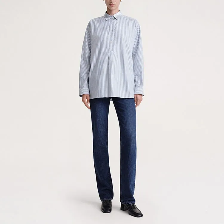 TOTEME Striped Half placket Shirt-1