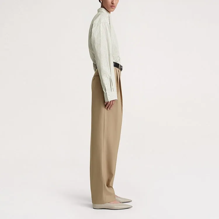 TOTEME Striped Half-Buttoned Shirt-3