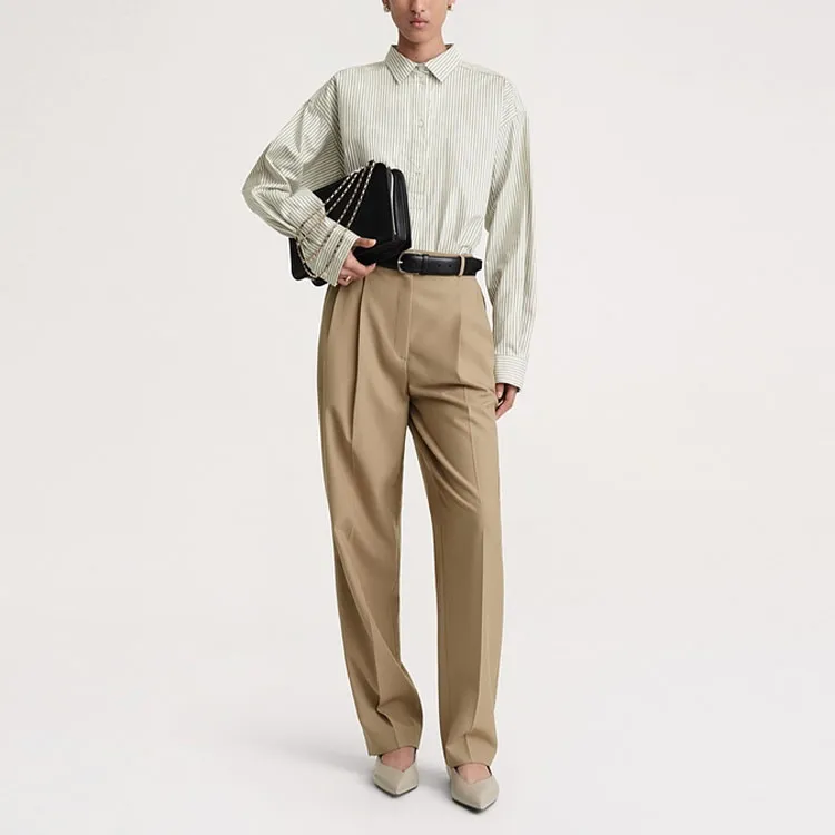 TOTEME Striped Half-Buttoned Shirt-1