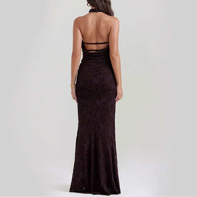 HOUSE OF CB FW23 Adrielle Collection Casual Long Skirt Women's Brown-2