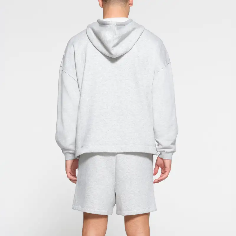 SKIMS FLEECE LOUNGE MENS RELAXED HOODIE Sweatshirt Men's Light Heather Grey-2